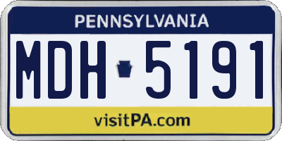 PA license plate MDH5191
