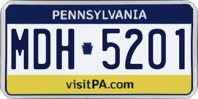 PA license plate MDH5201