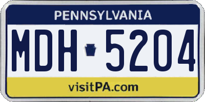 PA license plate MDH5204