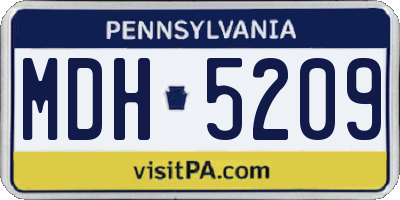 PA license plate MDH5209