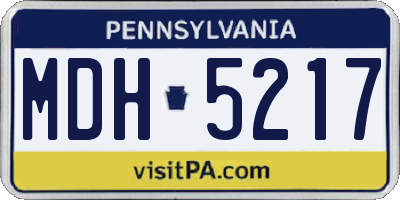 PA license plate MDH5217