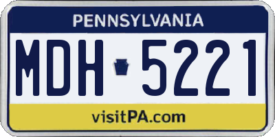PA license plate MDH5221