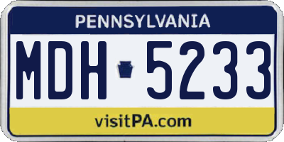 PA license plate MDH5233
