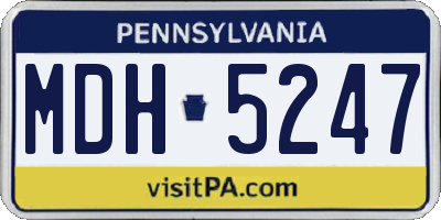 PA license plate MDH5247