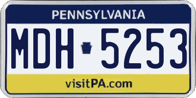 PA license plate MDH5253