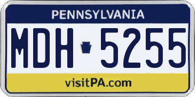 PA license plate MDH5255
