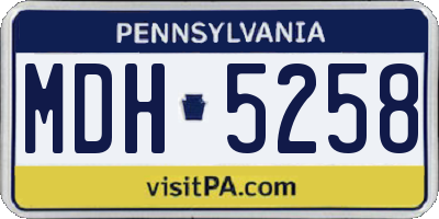 PA license plate MDH5258