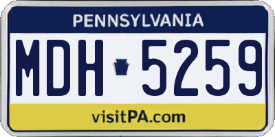 PA license plate MDH5259
