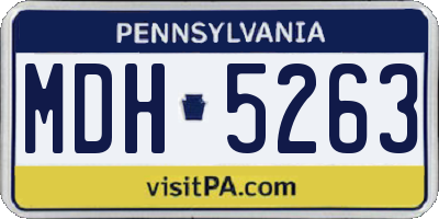 PA license plate MDH5263