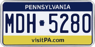 PA license plate MDH5280