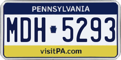 PA license plate MDH5293
