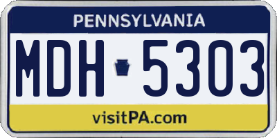 PA license plate MDH5303