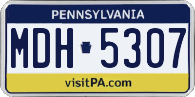 PA license plate MDH5307