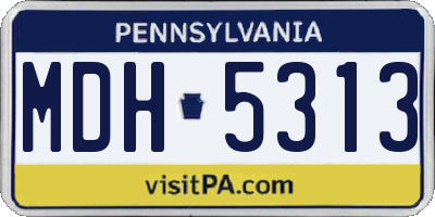 PA license plate MDH5313