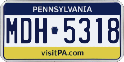 PA license plate MDH5318