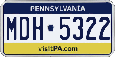 PA license plate MDH5322