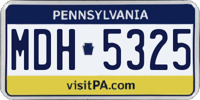 PA license plate MDH5325
