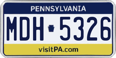 PA license plate MDH5326