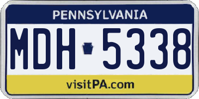 PA license plate MDH5338