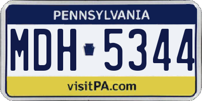 PA license plate MDH5344