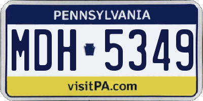 PA license plate MDH5349