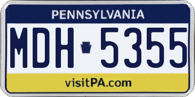 PA license plate MDH5355