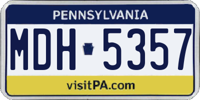 PA license plate MDH5357