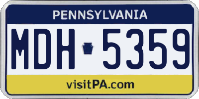 PA license plate MDH5359