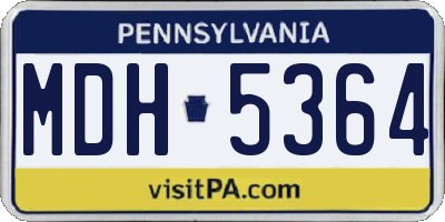 PA license plate MDH5364