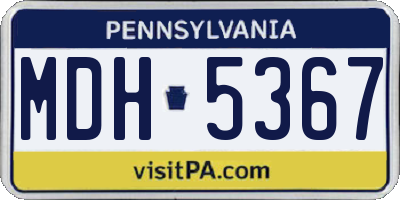 PA license plate MDH5367