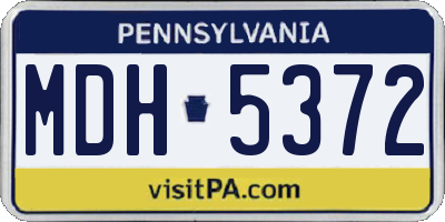 PA license plate MDH5372