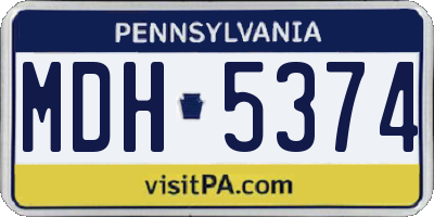 PA license plate MDH5374