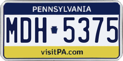 PA license plate MDH5375