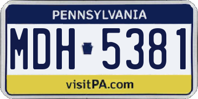 PA license plate MDH5381