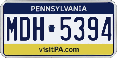 PA license plate MDH5394