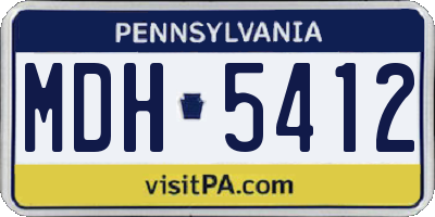 PA license plate MDH5412