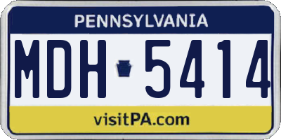PA license plate MDH5414