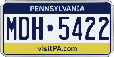 PA license plate MDH5422