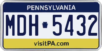 PA license plate MDH5432