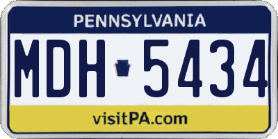 PA license plate MDH5434