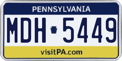 PA license plate MDH5449
