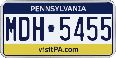 PA license plate MDH5455
