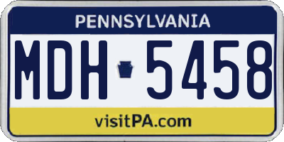 PA license plate MDH5458