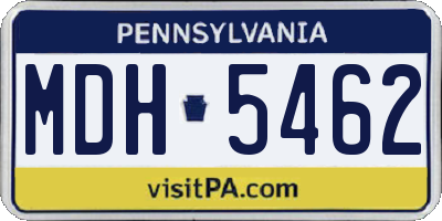 PA license plate MDH5462