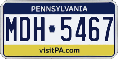 PA license plate MDH5467