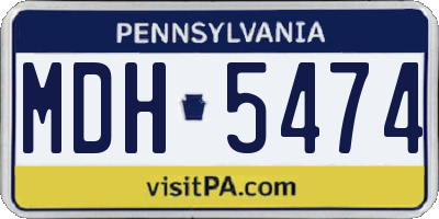 PA license plate MDH5474