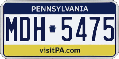 PA license plate MDH5475
