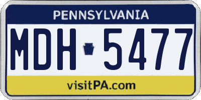 PA license plate MDH5477