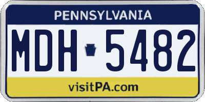 PA license plate MDH5482