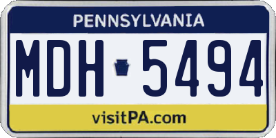 PA license plate MDH5494